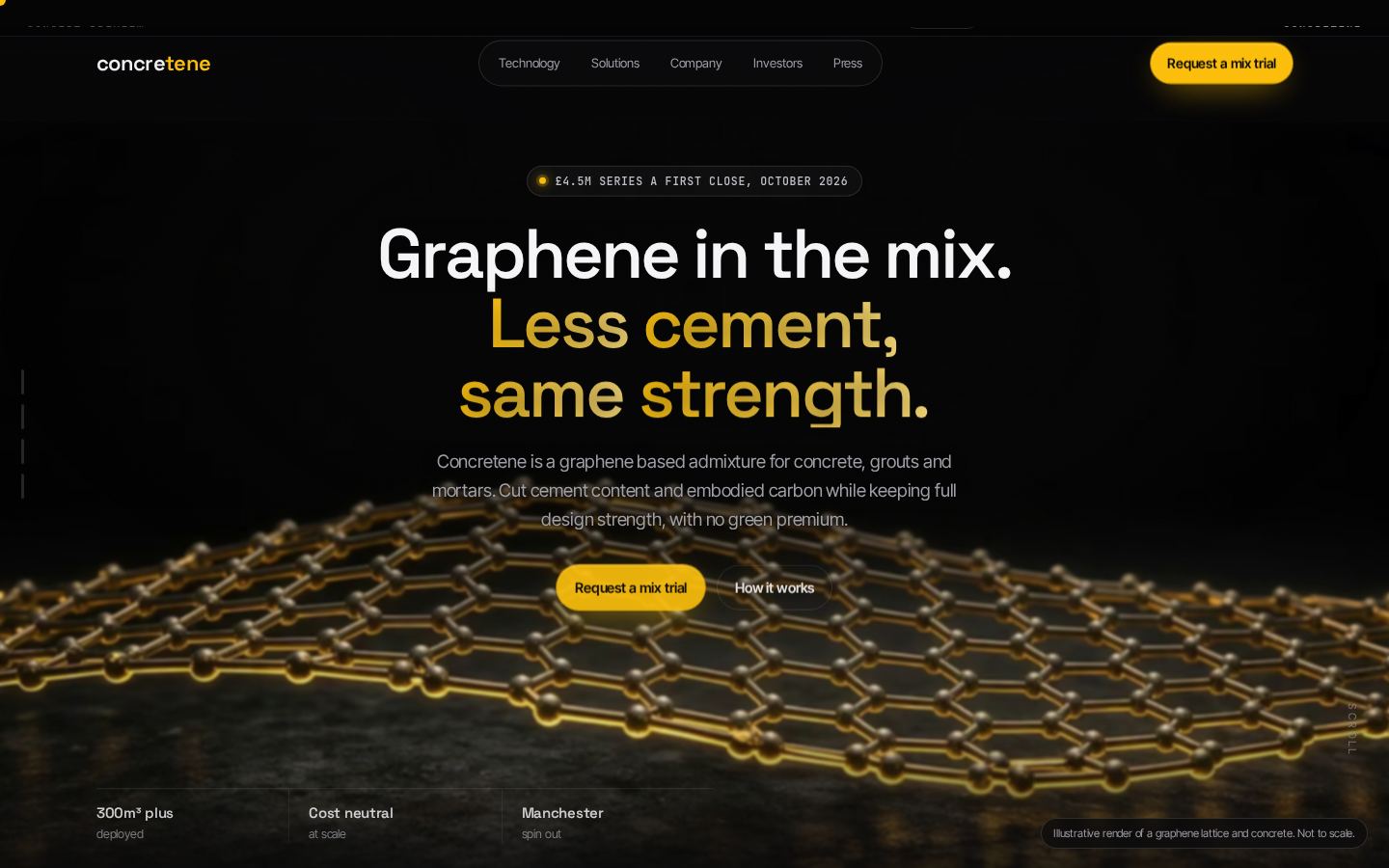 Concretene concept homepage