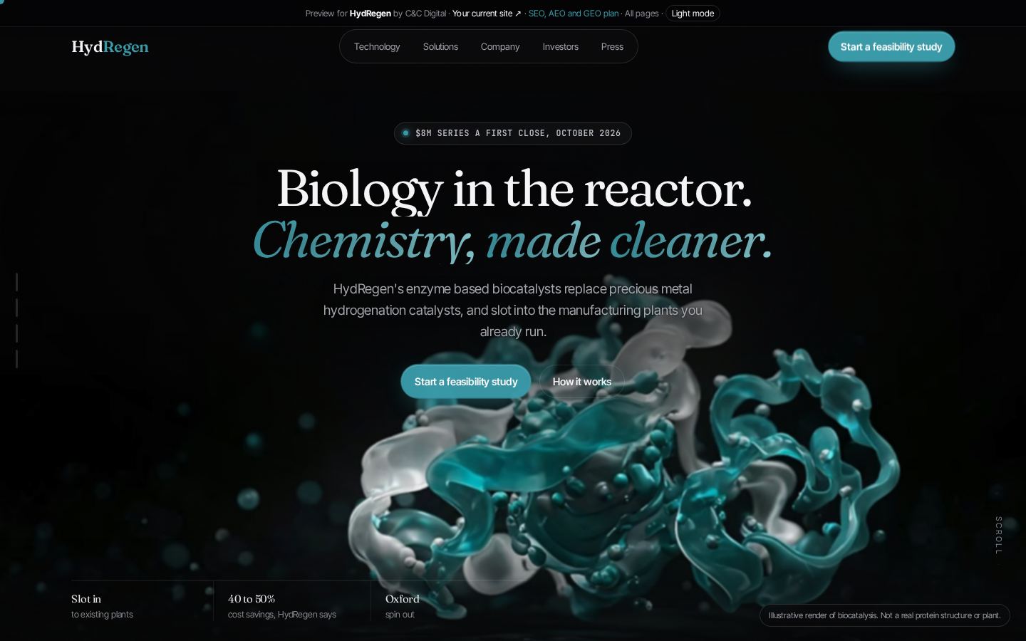 Hydregen concept homepage